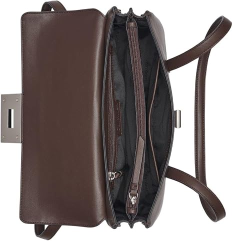 NWT Calvin Klein Women's Saige Triple Compartment Flap Shoulder