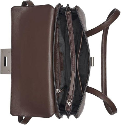 NWT Calvin Klein H6DZDAH8 Women's Saige Triple Compartment Flap Shoulder Bag