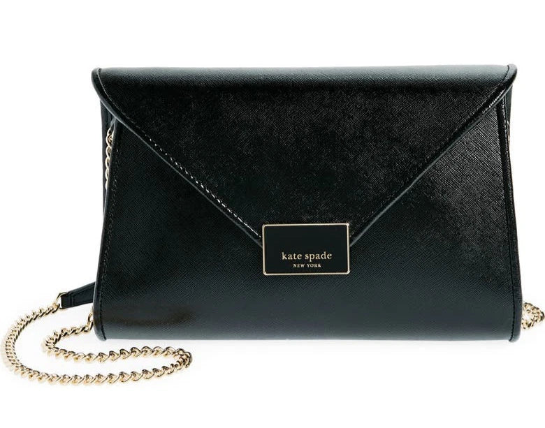 NWT Kate Spade anna medium envelope leather convertible clutch Chain Crossbody