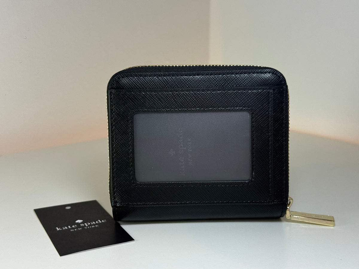 Cartera pequeña con cremallera Kate Spade Staci de piel Saffiano, nueva con etiquetas (NWT), modelo WLR00634