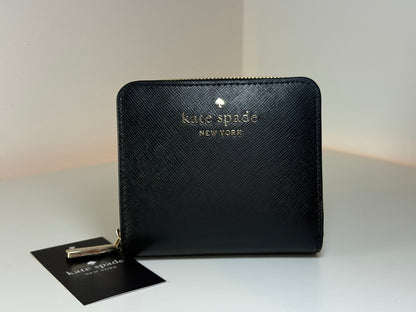 Cartera pequeña con cremallera Kate Spade Staci de piel Saffiano, nueva con etiquetas (NWT), modelo WLR00634