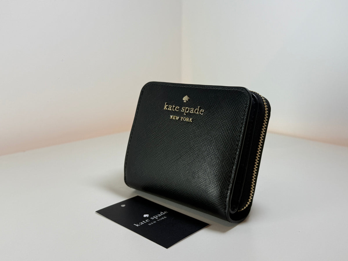 Cartera pequeña con cremallera Kate Spade Staci de piel Saffiano, nueva con etiquetas (NWT), modelo WLR00634