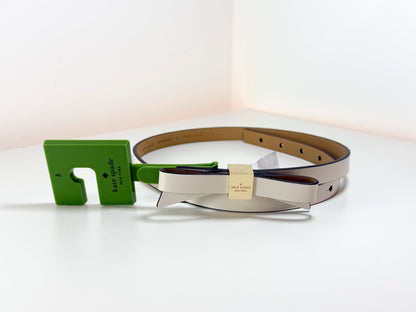 Cinturón Kate Spade 19MM con lazo, color crema, talla S, nuevo con etiquetas (NWT)