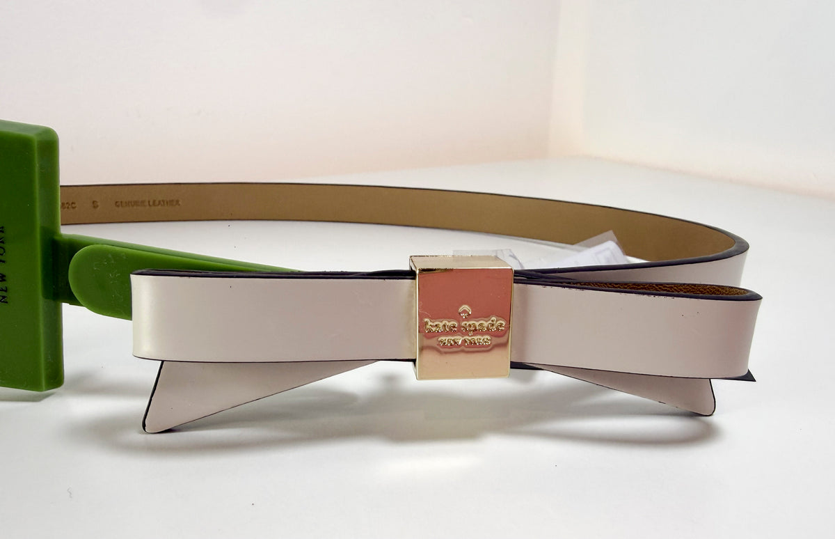 Cinturón Kate Spade 19MM con lazo, color crema, talla S, nuevo con etiquetas (NWT)