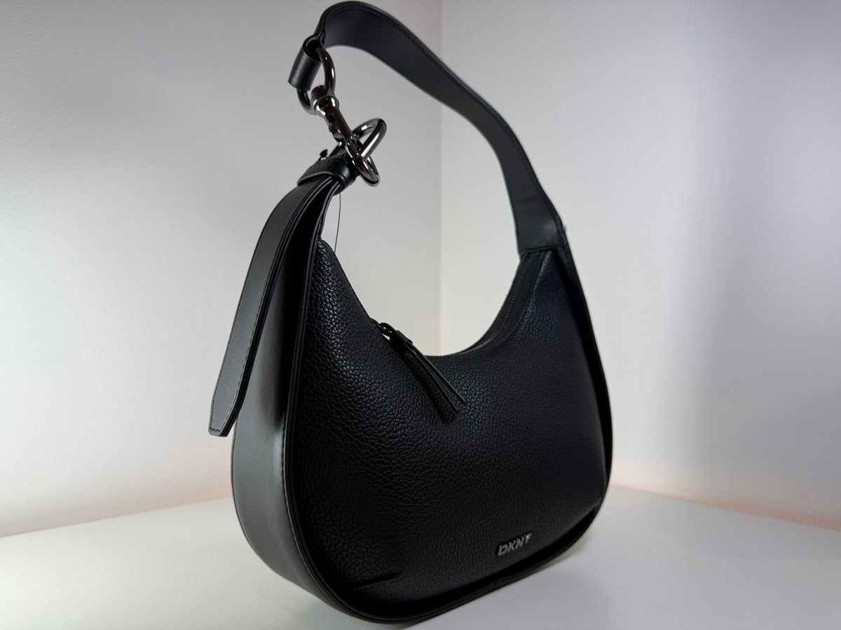 Bolso de hombro DKNY R533MF60 Mecca, color negro, nuevo con etiquetas