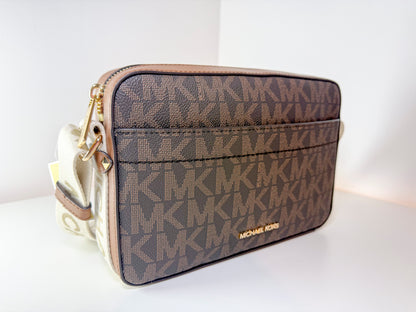 NWT Michael Kors 38S4G5VC9B Maeve BRN/Luggage Large EW Pocket Crossbody Bag