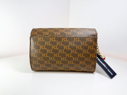 NWT Karl Lagerfeld LH8J6VU Brown/Red Crossbody Bag