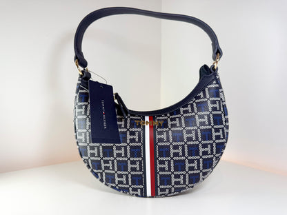 Bolso de mano Tommy Hilfiger XW10376 972 0G1 azul marino/blanco, nuevo con etiquetas
