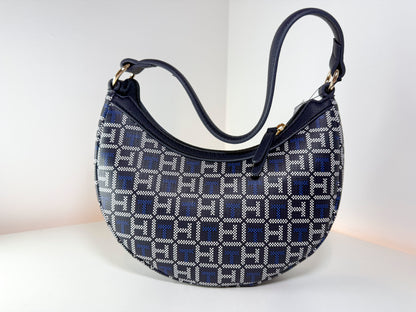 Bolso de mano Tommy Hilfiger XW10376 972 0G1 azul marino/blanco, nuevo con etiquetas