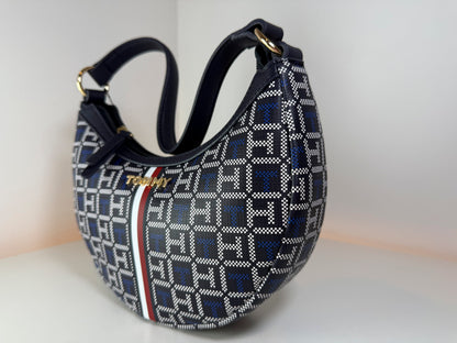 Bolso de mano Tommy Hilfiger XW10376 972 0G1 azul marino/blanco, nuevo con etiquetas