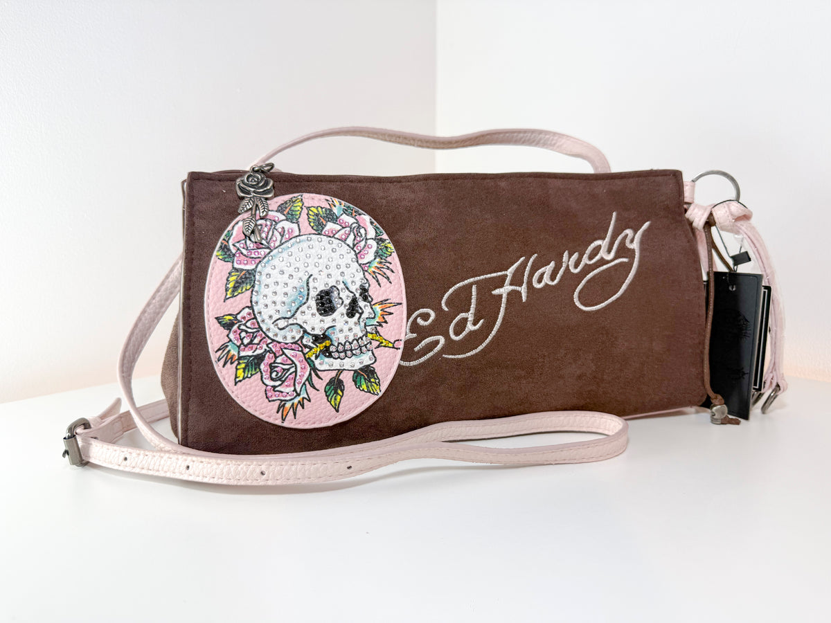 NWT Ed Hardy EHH399 Abby Fw Shoulder Bag - Chocolate