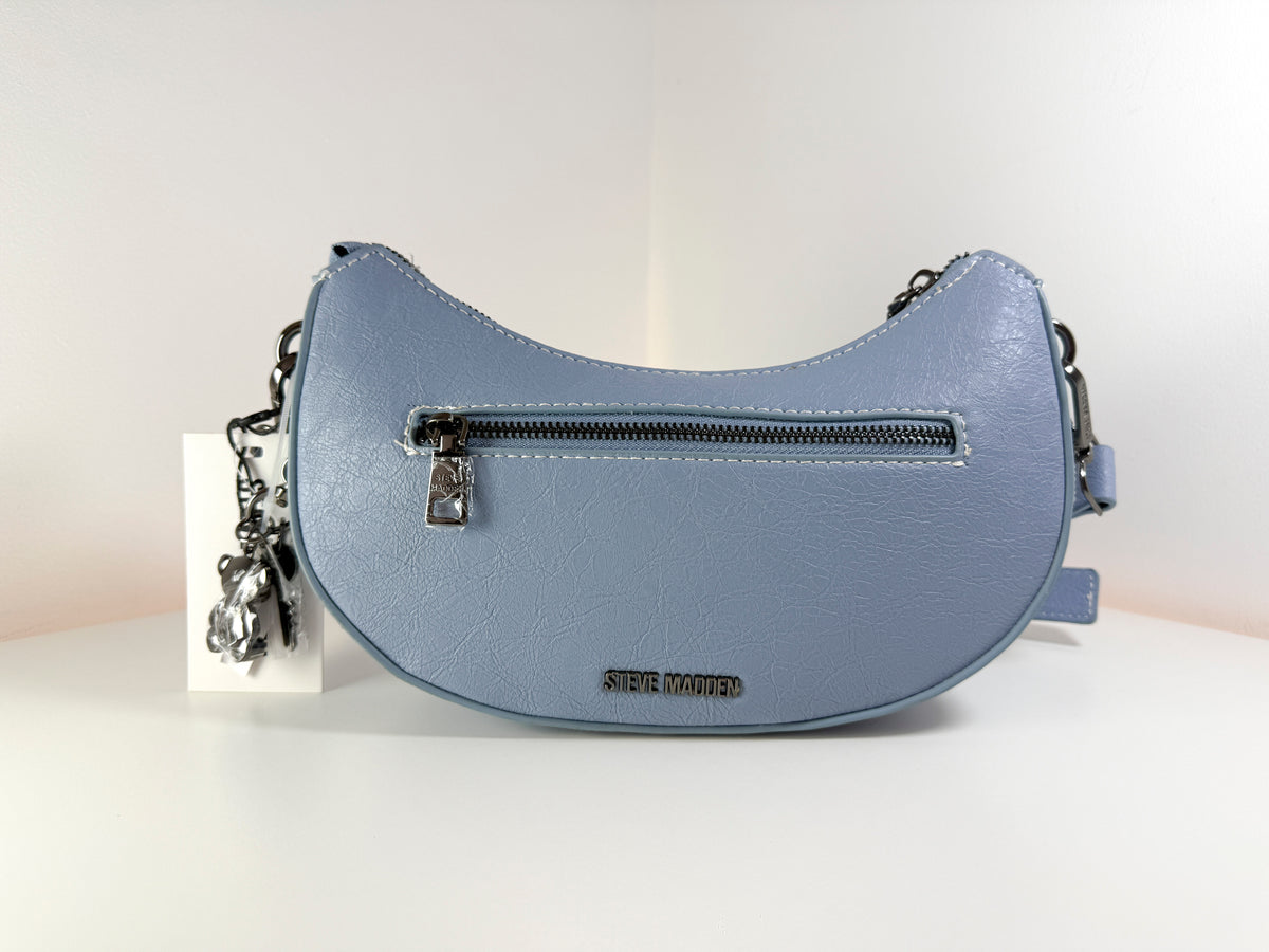 Bolso de hombro Steve Madden DO375025 BPETAL, color azul denim, nuevo con etiquetas