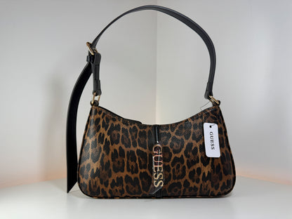 Bolso de hombro NWT Guess UG192372 con estampado de leopardo modelo Jerico