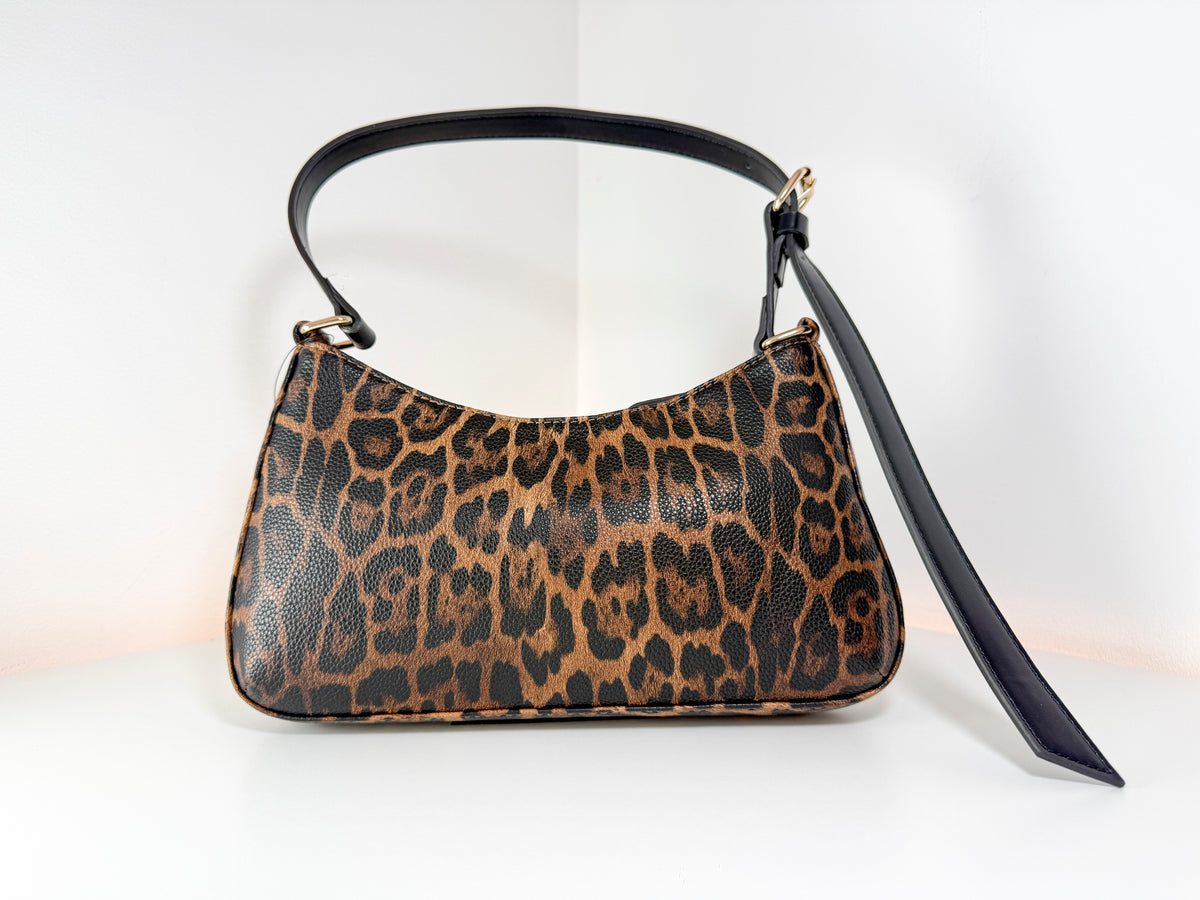 Bolso de hombro NWT Guess UG192372 con estampado de leopardo modelo Jerico