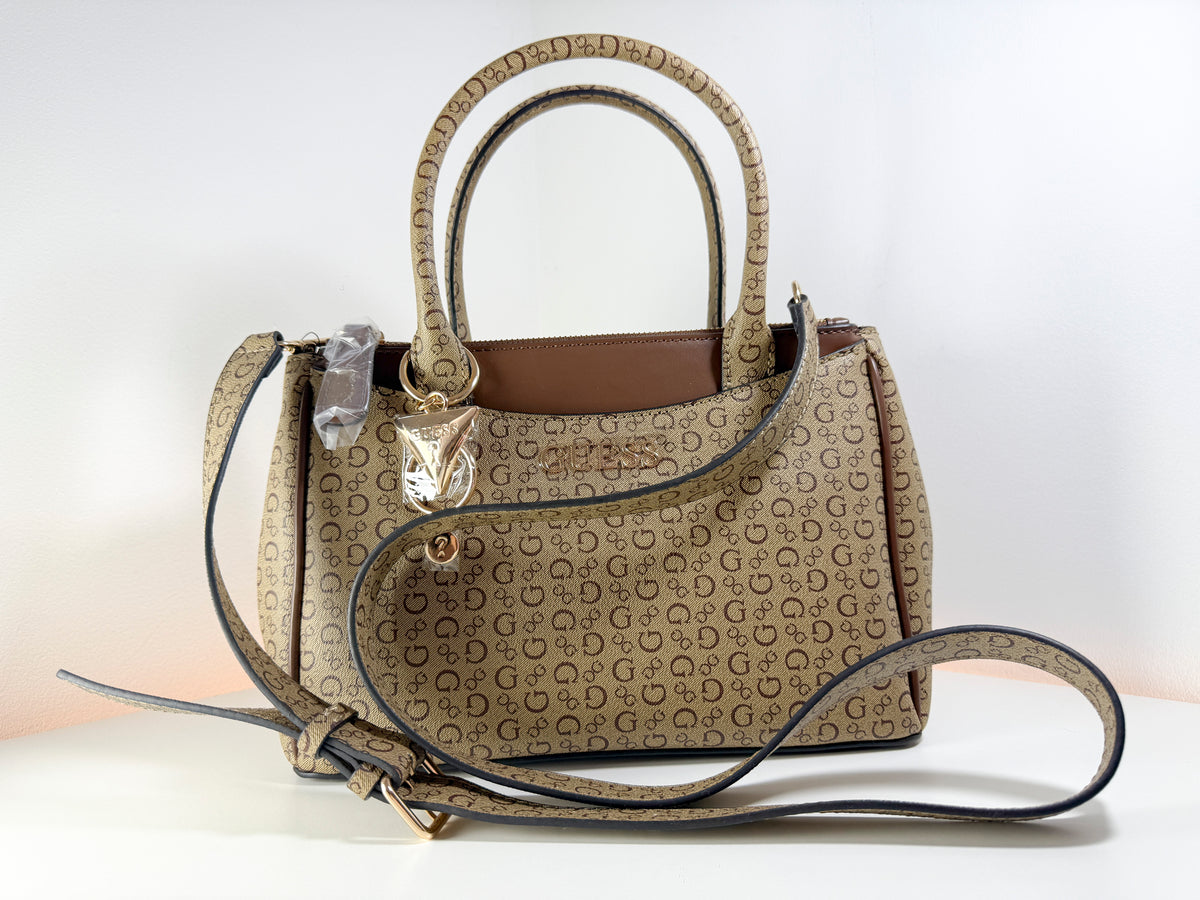 Bolso de hombro/bandolera Guess SA199406 Elliot color nogal, nuevo con etiquetas (NWT)