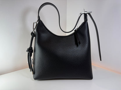 Bolso de hombro Calvin Klein negro/plateado, nuevo con etiquetas (NWT), modelo H6GCAAN9