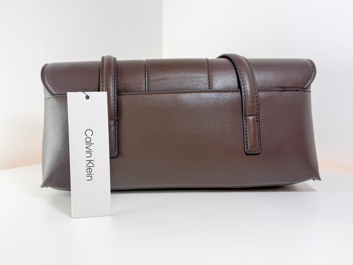 NWT Calvin Klein H6DZDAH8 Women's Saige Triple Compartment Flap Shoulder Bag