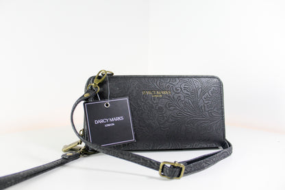 Cartera negra Darcy Marks London, nueva con etiquetas, SPVTO09