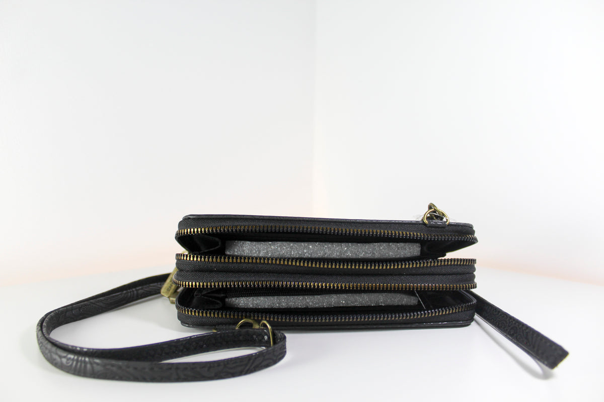 Cartera negra Darcy Marks London, nueva con etiquetas, SPVTO09
